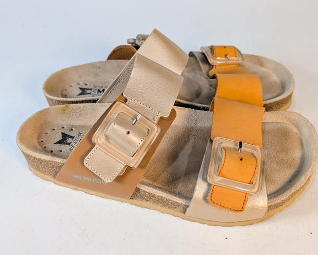 Mephisto Madison Leather Slide Sandal Women's Size: 38 / 7 Multi-Color Comfort