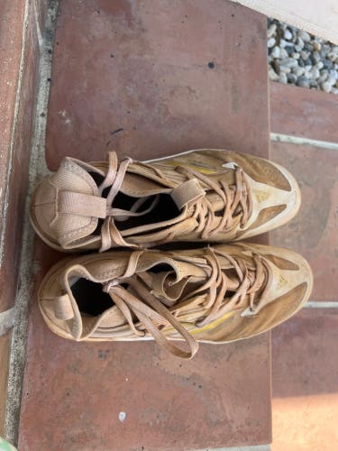 Brown Men's Size M 10.5 (W 11.5) Adult Adidas Icon High Top Detachable Cleats (Used)