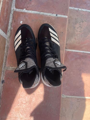 Black Men's Size M 8.5 (W 9.5) Adult Adidas Icon High Top Metal (Used)