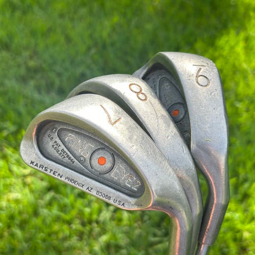 PING EYE2 Orange Dot Iron Set of 3 7 8 9 Irons Stiff ZZ Lite Steel Shaft Golf Pride
