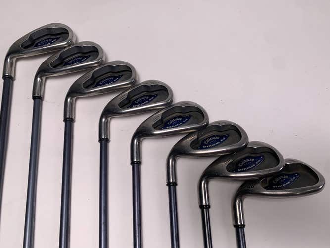 LEFTY Callaway X-16 Iron Set 3-PW System CW85 Firm Graphite Mens LH