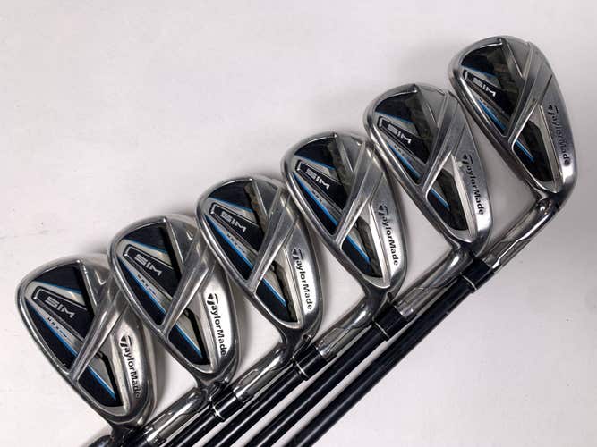 TaylorMade SIM MAX Iron Set 6-PW+AW KBS Max 75g Stiff Graphite Mens RH