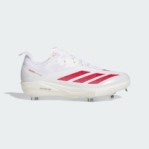 new men's 13 Adidas adizero electric 2.0 metal baseball cleats white/red JI1481
