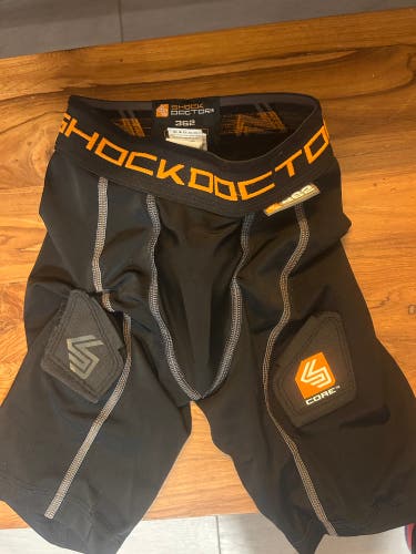 Black XXS Boys Shock Doctor Shorts (Used)