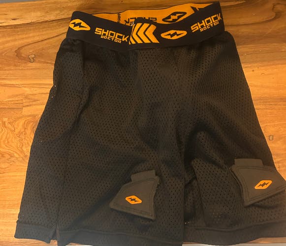 Black Small Boys Shock Doctor Shorts (Used)