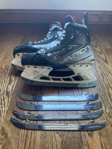 Bauer Vapor Hyperlite Hockey Skates size 8 fit 2 w/extra Ti Pulse steel