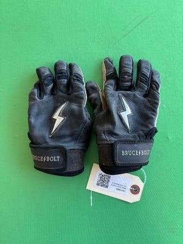 Black Youth Small Bruce Bolt Batting Gloves