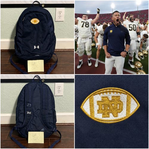 RARE Notre Dame Fighting Irish Football Team Issued Under Armour Backpack
