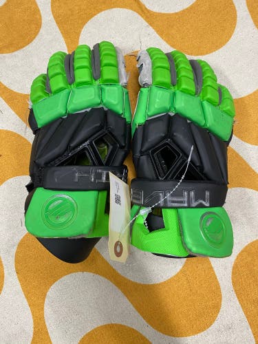 Green 13" Maverik Max Lacrosse Gloves (Used)