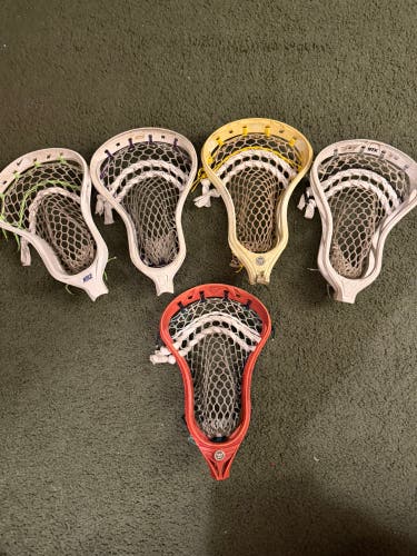 5 custom lacrosse heads. EVO V, QX2-O, L3, Hammer 1K, and Hammer 900. Take all for one price!