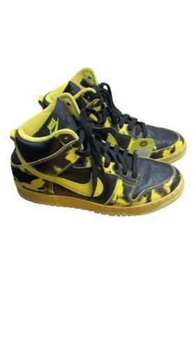 Nike Dunk High Black Acid Wash Yellow Sneakers
