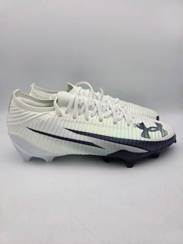 Under Armour Blur Pro White Midnight Navy Football Cleats 3028220-103 Mens 13.5
