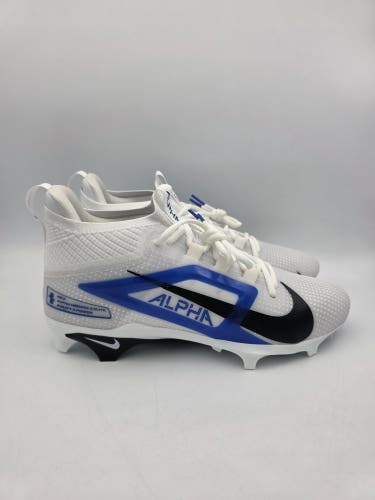 Nike Alpha Menace 4 Elite Football Cleats White Blue Black Men 10.5 IB2501-104