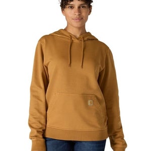 Carhartt Hoodie Womens Brown French Terry Relaxed Fit Midweight Pullover JAX2073