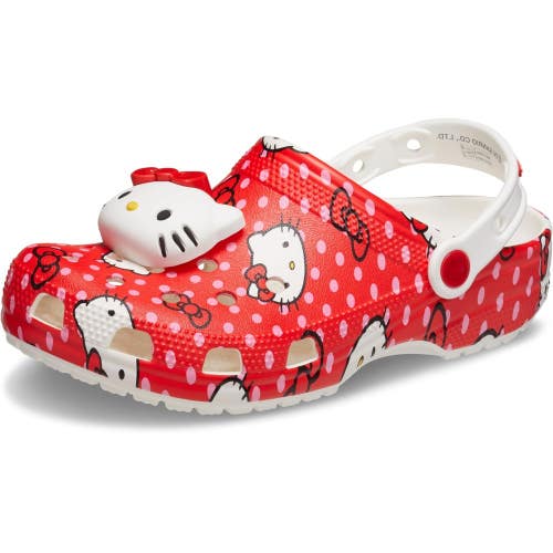 Crocs Classic 210575-90H Clogs Men's Red White Hello Kitty Comfort Shoes JAX2052