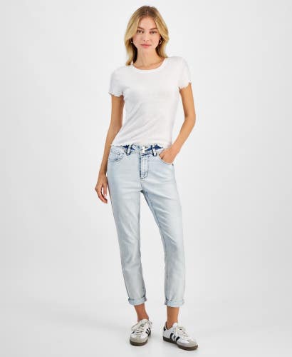 Indigo Rein Curvy Jeans Women's 5 Blue Denim Mid-Rise Light Wash Ankle PALL352