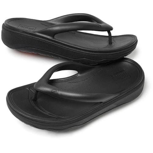 FitFlop Relieff Recovery Sandals Women's US 7 B Black Toe-Post Flip Flop RHS9301