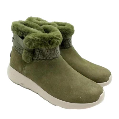 Skechers On The Go City 2 Cozy Vibe Women's 9 W Green Suede Winter Boots RHS9320