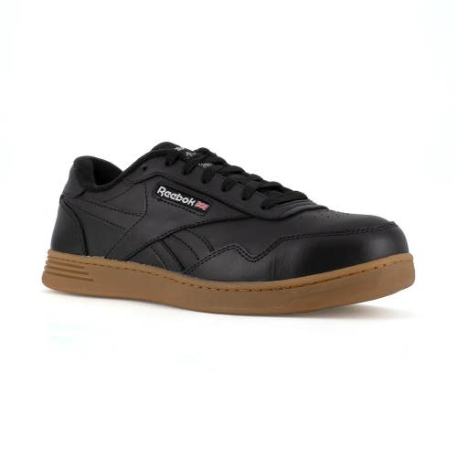 Reebok Club Memt RB4154 Sneaker Mens 7 Black Leather Comp Toe Work Shoes RHS9305
