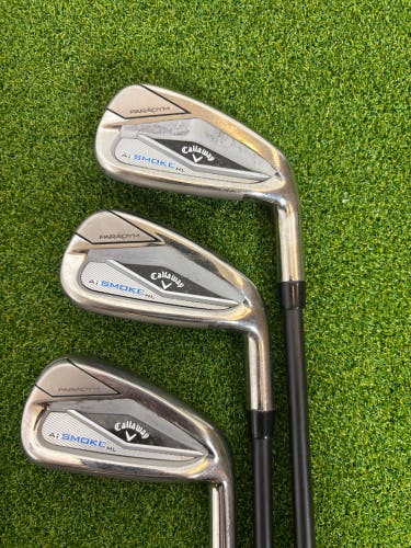 Men's Callaway Paradym Ai Smoke HL Right Handed Iron Set Stiff Flex Graphite Shaft (Used)