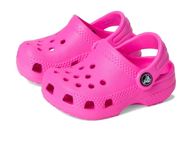 Crocs Classic 11441-6TW Clog Kids US 2 Pink Round Toe Comfort Shoes ZOGG3468