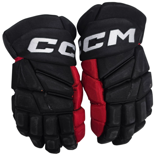 CCM Jetspeed FT8 Pro Stock Custom Hockey Gloves 14" Blackhawks NHL USED (15598)