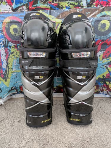 Bauer Supreme 3S Pro 15" Shin Guards Pads (Used)