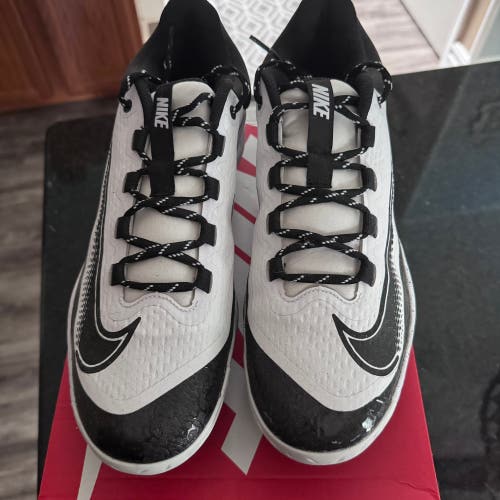 White Men's Size M 11.5 (W 12.5) Adult Nike Alpha Metal Cleats (New)
