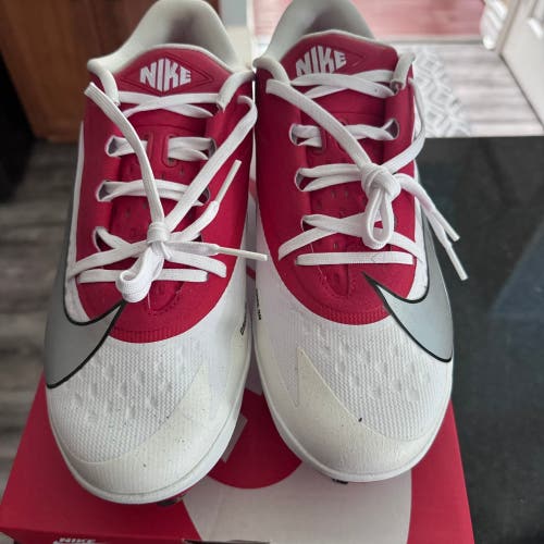 Red Men's Size M 11.5 (W 12.5) Adult Nike Air Zoom Diamond Elite Low Top Metal (New)
