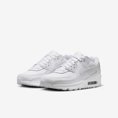 Nike Air Max 90 HF6358-102 Sneakers Kids 4.5 White Leather Casual Shoes RHS9308