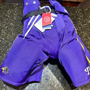 Custom Men's Purple with yellow stripes Warrior Covert Hockey Pants Pro Stock New