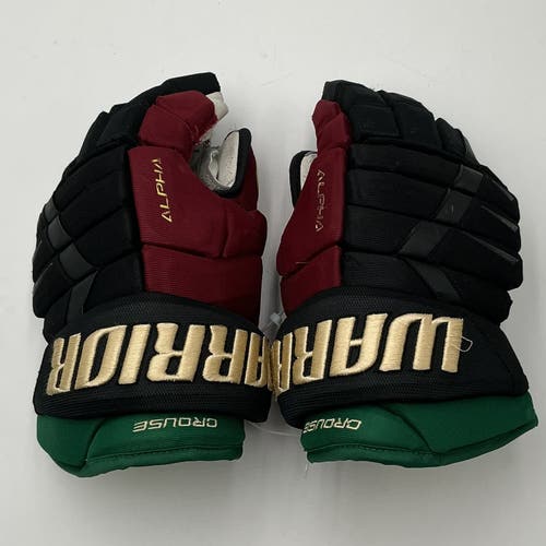 Lightly Used Arizona Coyotes Crouse Warrior 14" Pro Stock Alpha Pro Gloves