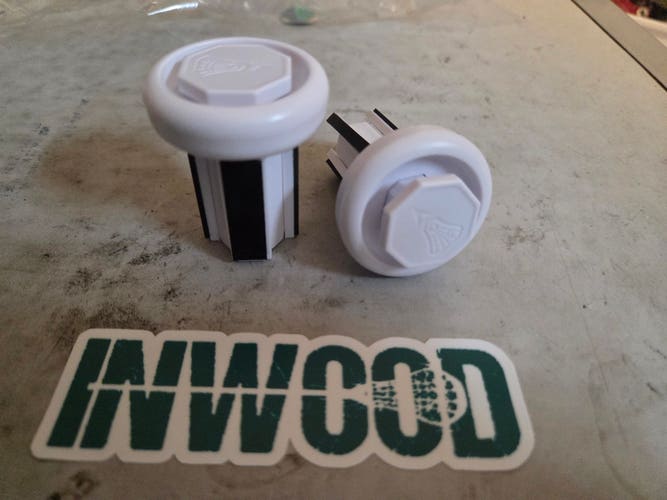 2 New white modern slide butt end caps