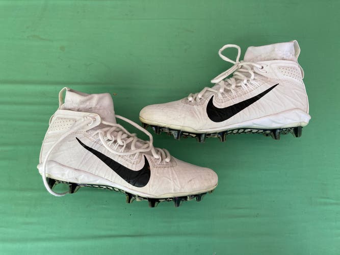 White Men's Size M 8.0 (W 9.0) Adult Nike Alpha Huarache 7 Elite High Top Footwear Molded Cleats (Us