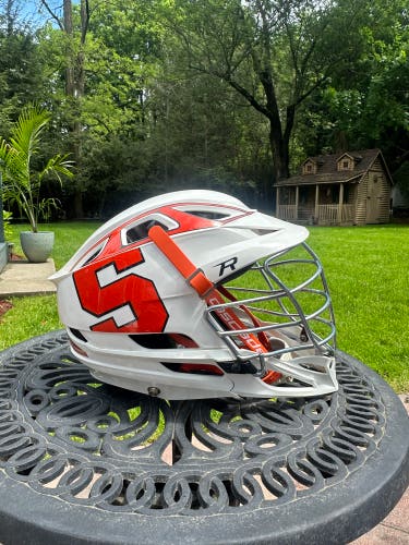 Syracuse University Team Issue Cascade R Lacrosse Helmet - White/Orange