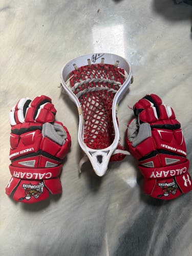 Curtis Dickson Signed and NLL championship Used UA head and gloves