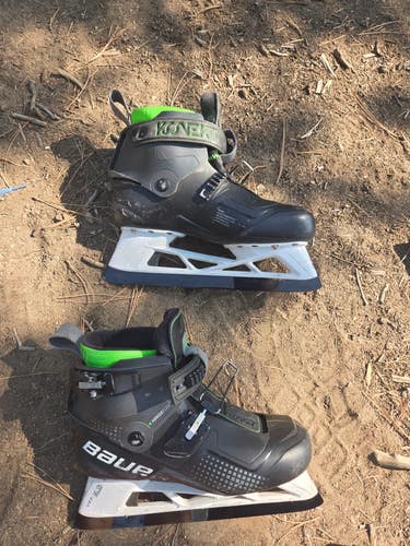 Used Bauer Regular Width  9 Konekt Hockey Goalie Skates w/ NEW Black Diamond DLC 280mm blades