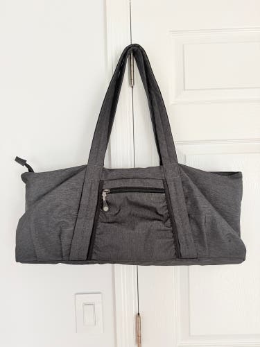 GAIAM Grey Heathered Yoga Tote Gym Duffle Bag Carryall Travel Shoulder Bag