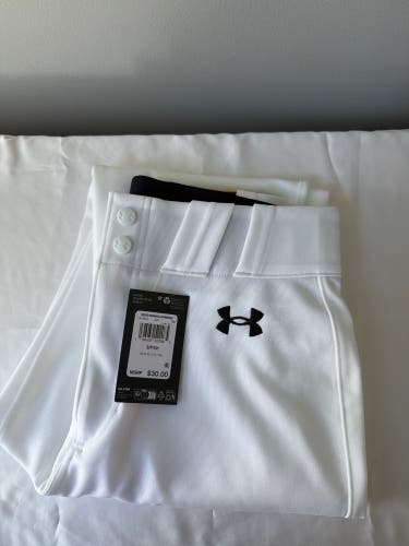 White Men's Small Adult Adidas Tapered Fit Baseball Pants (New With Tags On)