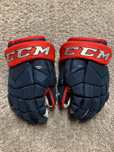CCM HG12 Pro Hockey Gloves 14" Pro Stock Blue Jackets