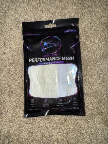 XTICCA Performance Lacrosse Mesh Semi-Soft Complete Stringing Kit – White