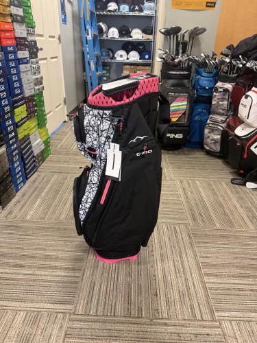 2027 Sun Mountain C-100 Cart Bag (BLACK-ABSTRACT-PINK)
