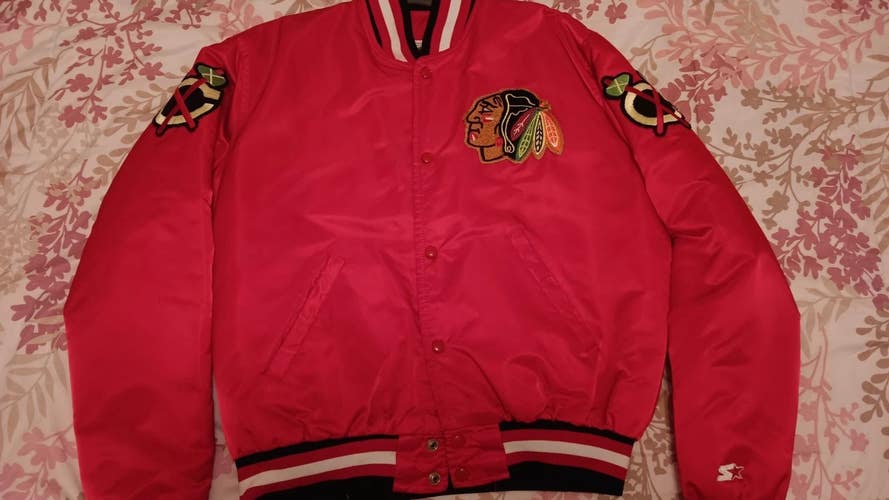 Men's Chicago Blackhawks Large Starter Jacket (Used)
