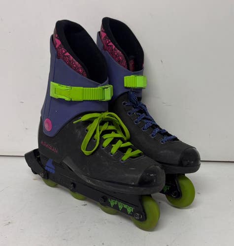 Vintage Rollerblade Lightning TRS Black/Green/Purple Inline Skates US 10 EU 43