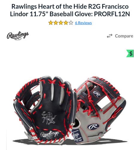 2024 Rawlings RH Infield Heart of the Hide R2G Baseball Glove 11.75" (Used)