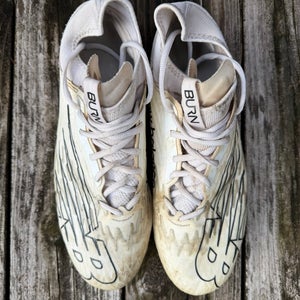 White Men's Size M 11.5 (W 12.5) Adult New Balance Burn X2 Low Low Top Molded Cleats (Used)