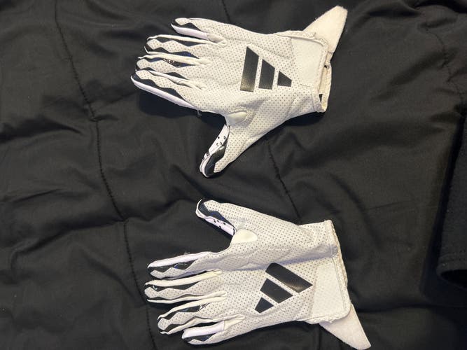 White Large Adidas Freak Gloves (Used)