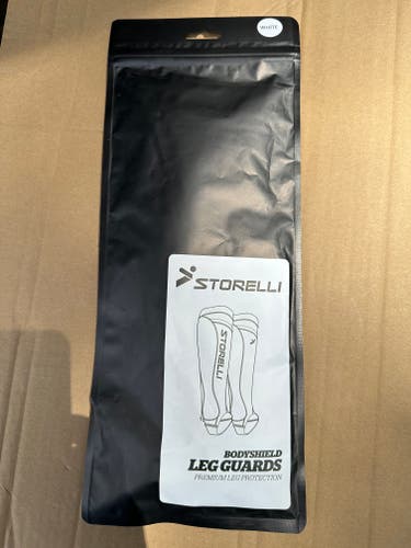 (New)STORELLI BS LEG GUARD WHITE YOUTH SMALL NIB