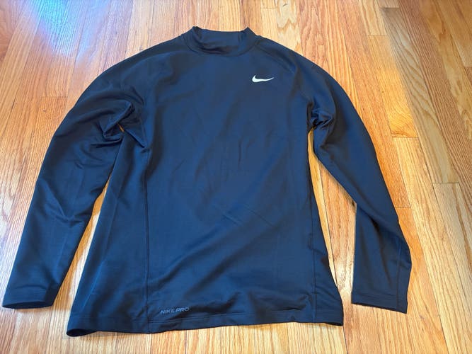 Nike Pro Warm Mock Neck Long Sleeve Men's Medium New $55 Retail DH4806-010