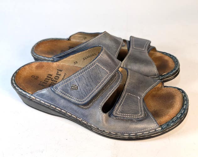 Finn Comfort Jamaica Gray Leather Comfort Sandals Womens Size 38 / 7